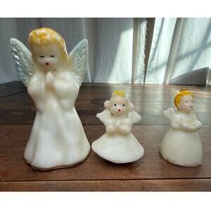 Gurley Novelty Co. & A Tavern Candle Vintage Holiday Christmas Angels 5" & 3"